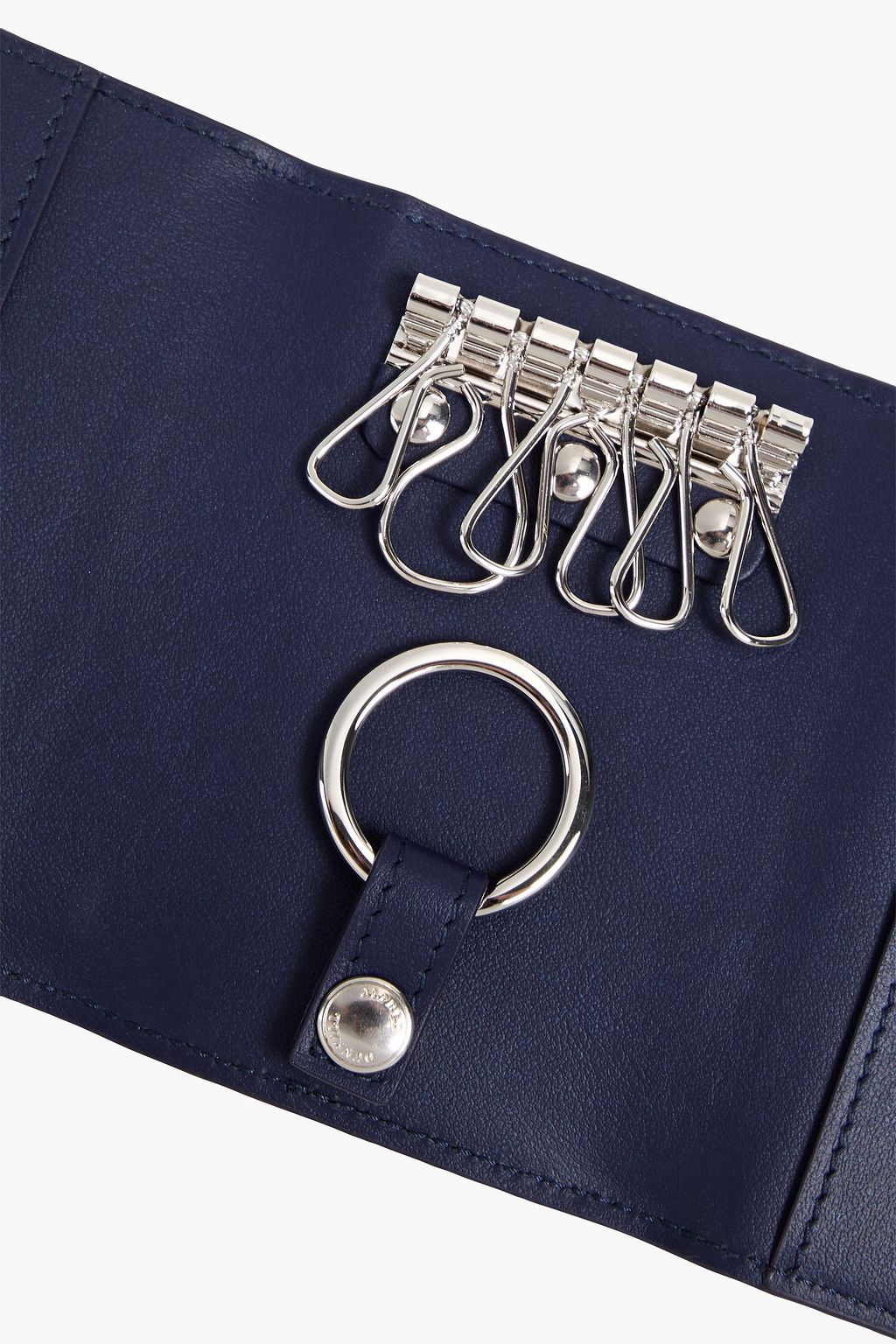 DUNHILL Printed faux textured-leather key wallet