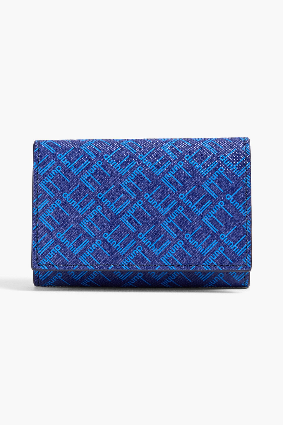Dunhill Printed Faux Textured-leather Wallet In Cobalt Blue
