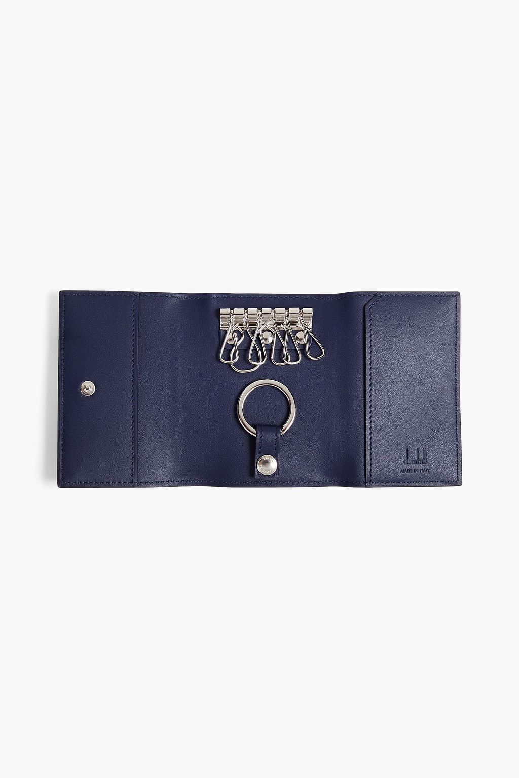 DUNHILL Printed faux textured-leather key wallet