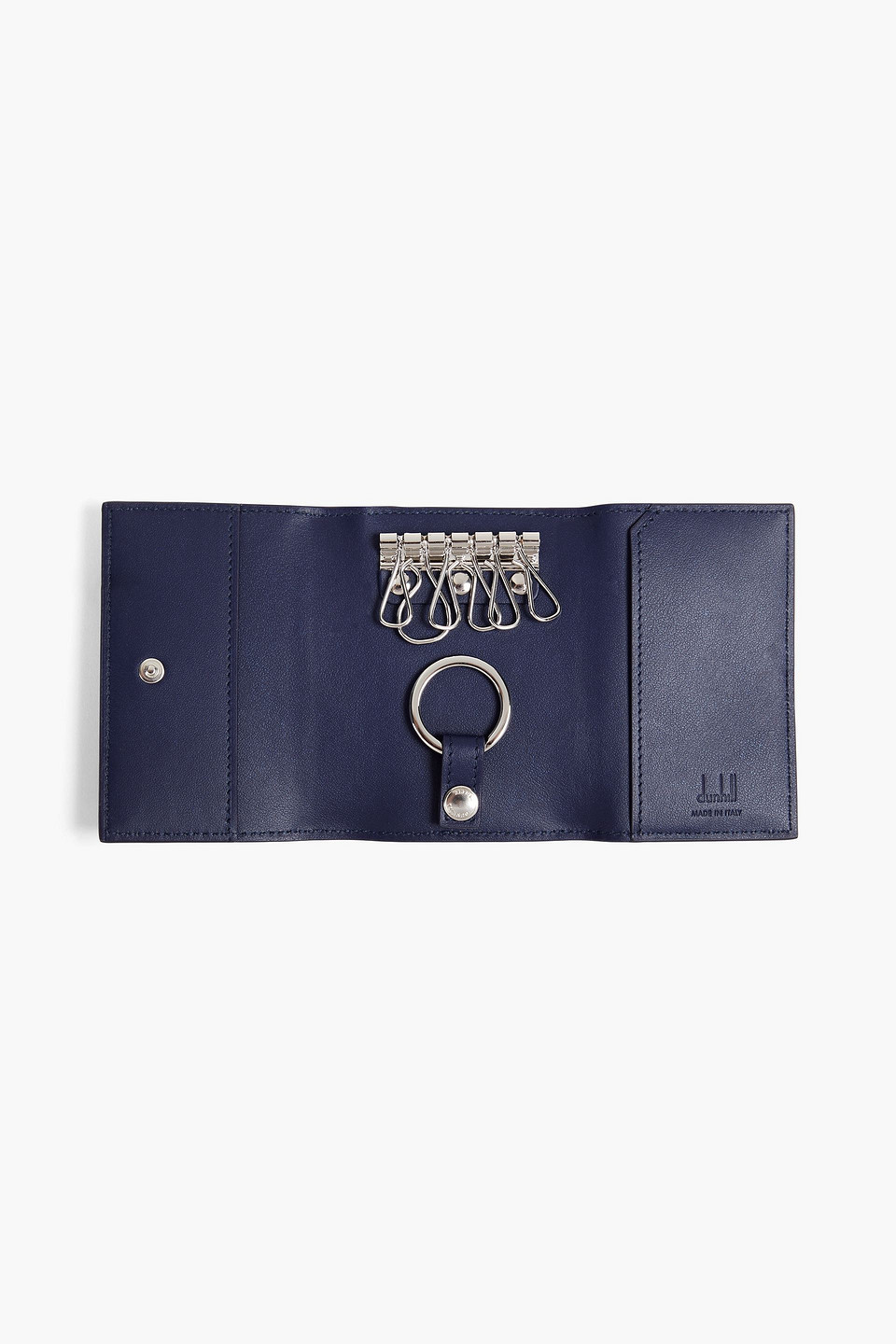 DUNHILL PRINTED FAUX TEXTURED-LEATHER KEY WALLET