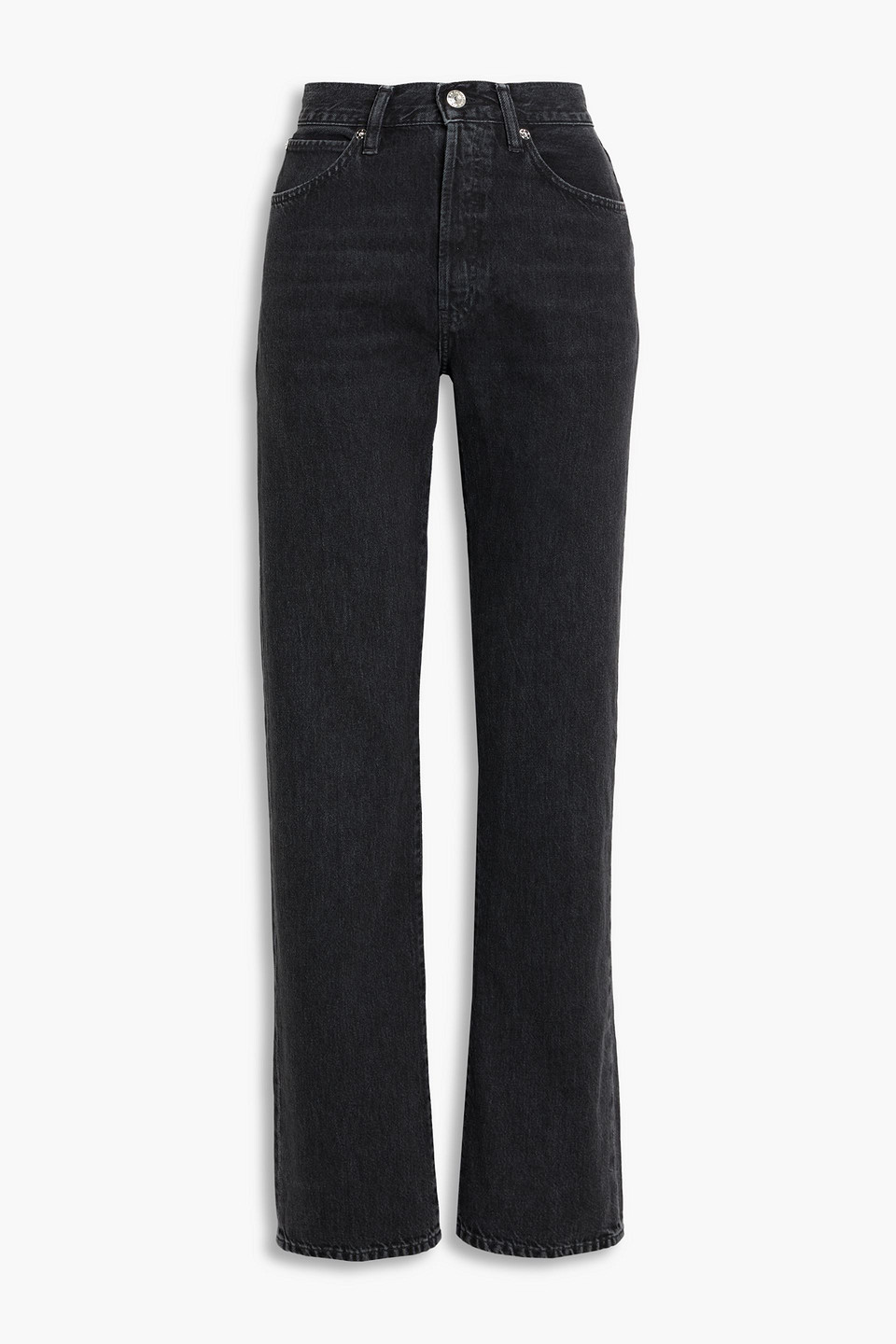 Frame The Vertical High-rise Straight-leg Jeans In Gray