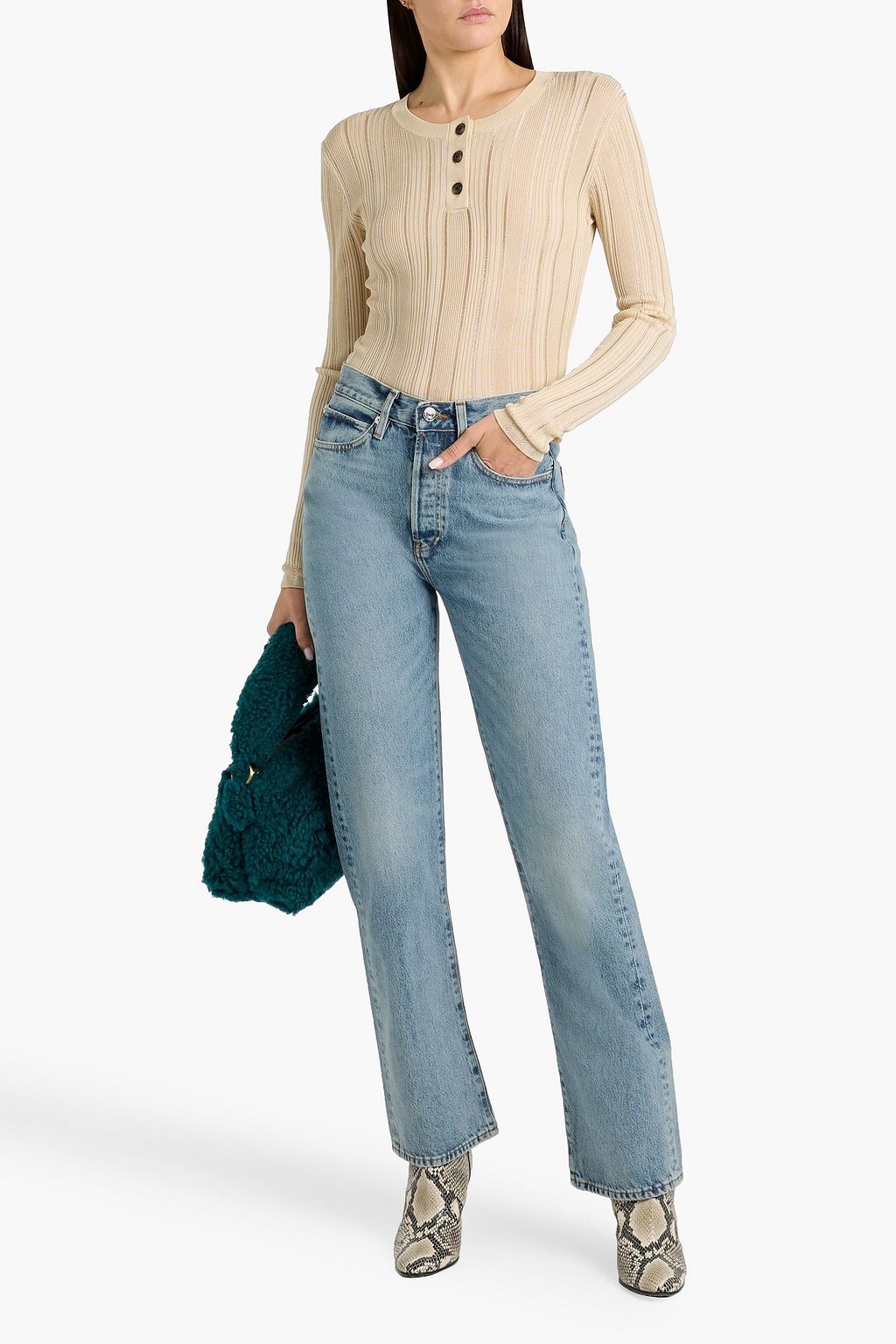 FRAME The Vertical high-rise straight-leg jeans