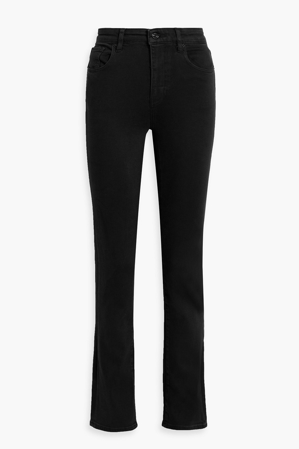 Frame The Pencil High-rise Slim-leg Jeans In Black