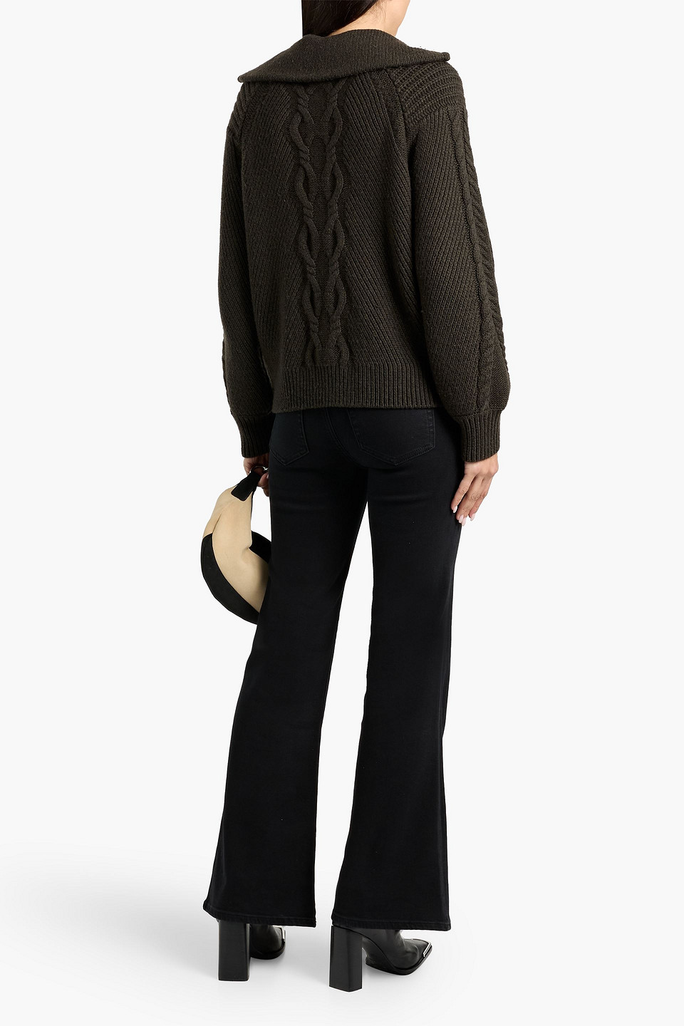 Frame The Icon High-rise Flared Jeans In Black