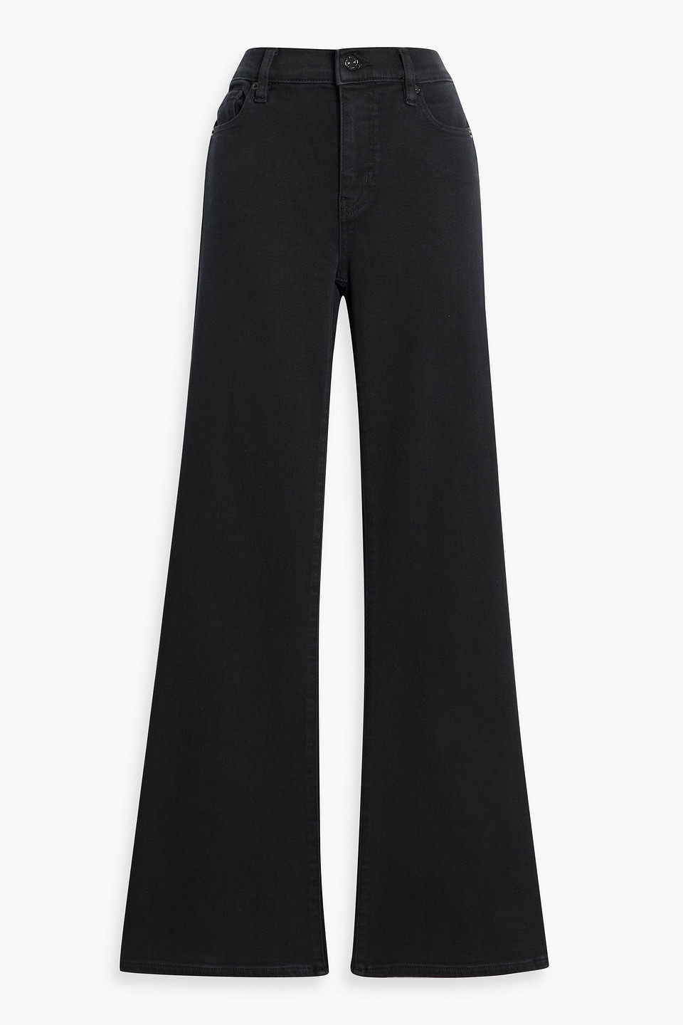 Frame The Icon High-rise Flared Jeans In Black