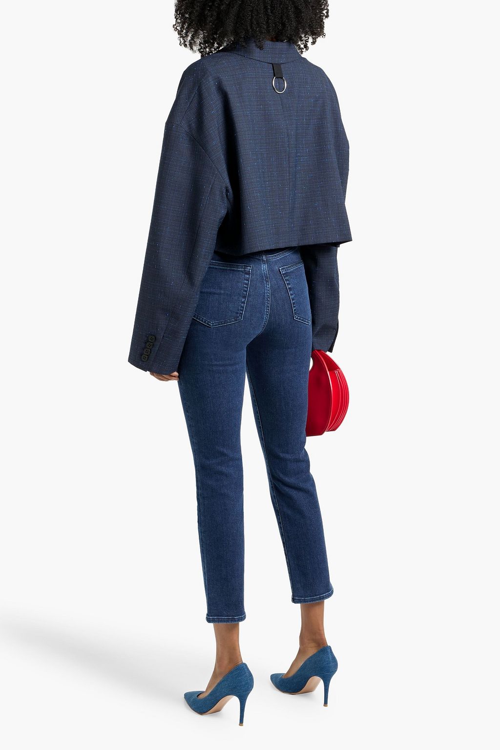 FRAME The Pencil Crop high-rise slim-leg jeans