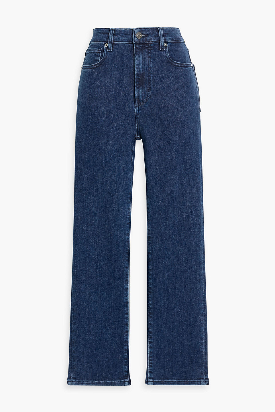 Frame The Pencil Crop High-rise Slim-leg Jeans In Blue