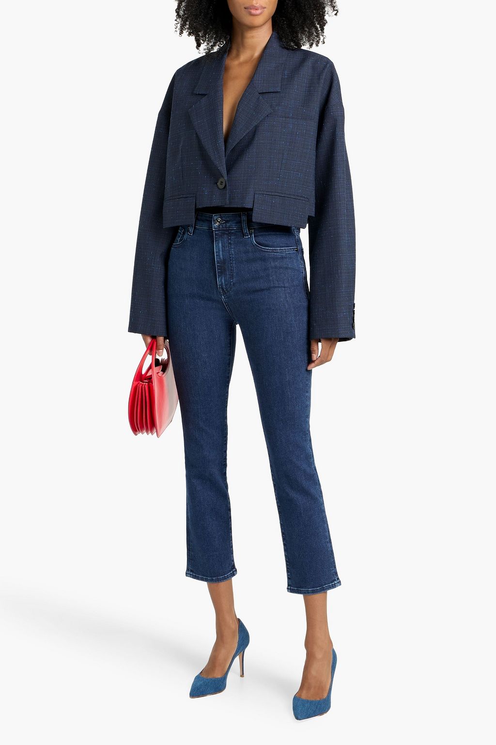 FRAME The Pencil Crop high-rise slim-leg jeans