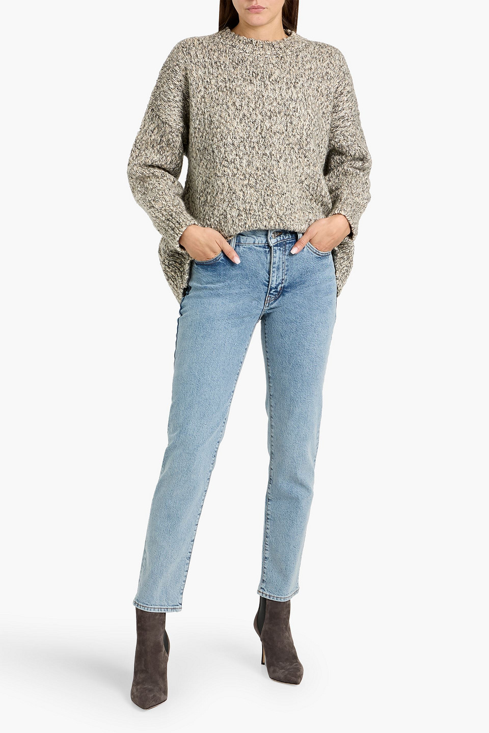 Frame The Borrowed Faded Boyfriend Jeans In Blue