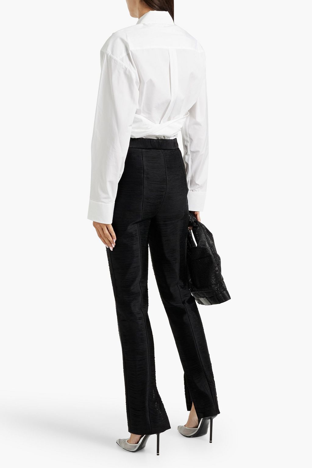 ALEXANDER WANG Pleated cotton-poplin shirt