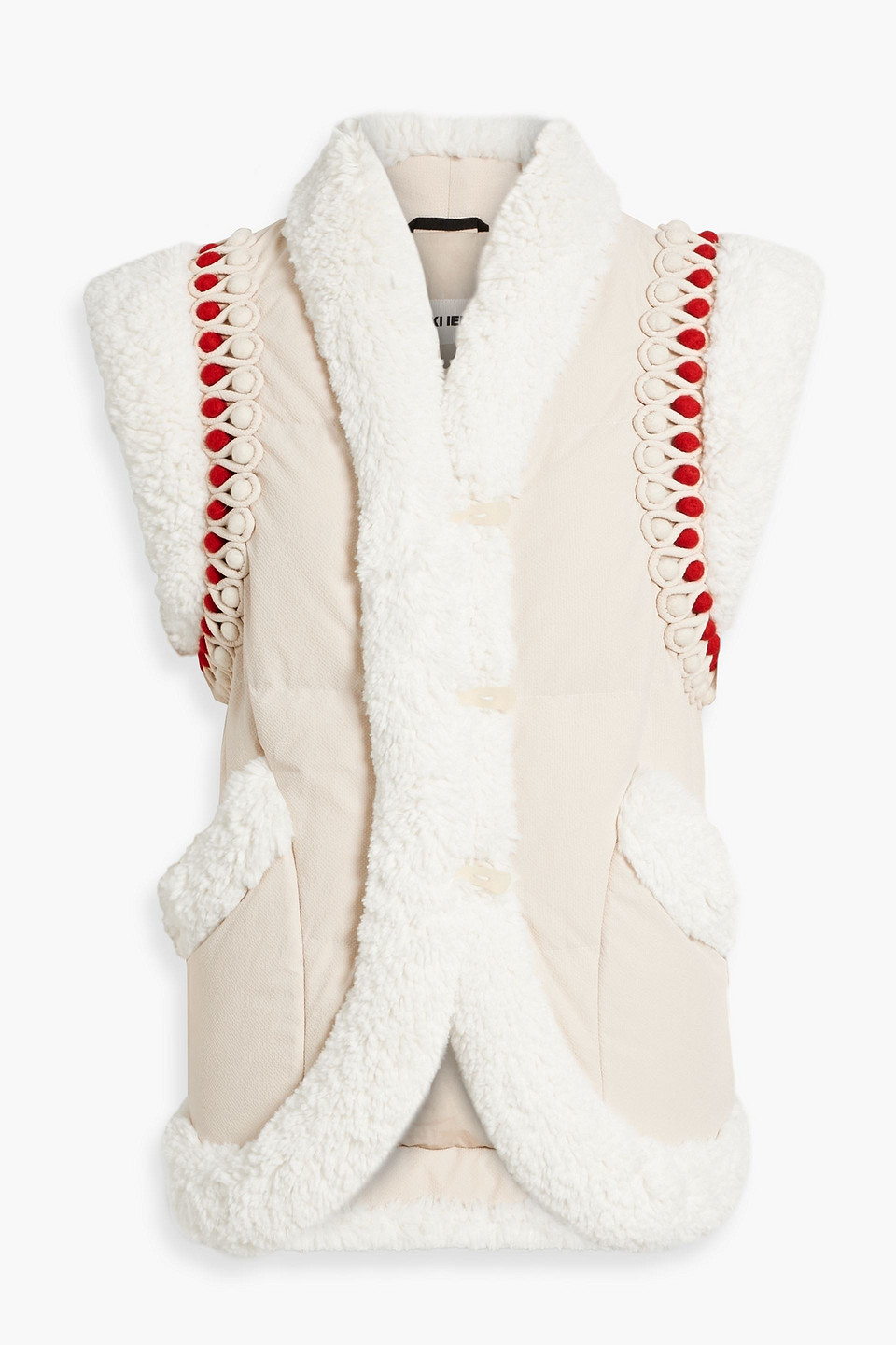 Ienki Ienki Keptar Faux Shearling-trimmed Quilted Shell Down Vest In Beige