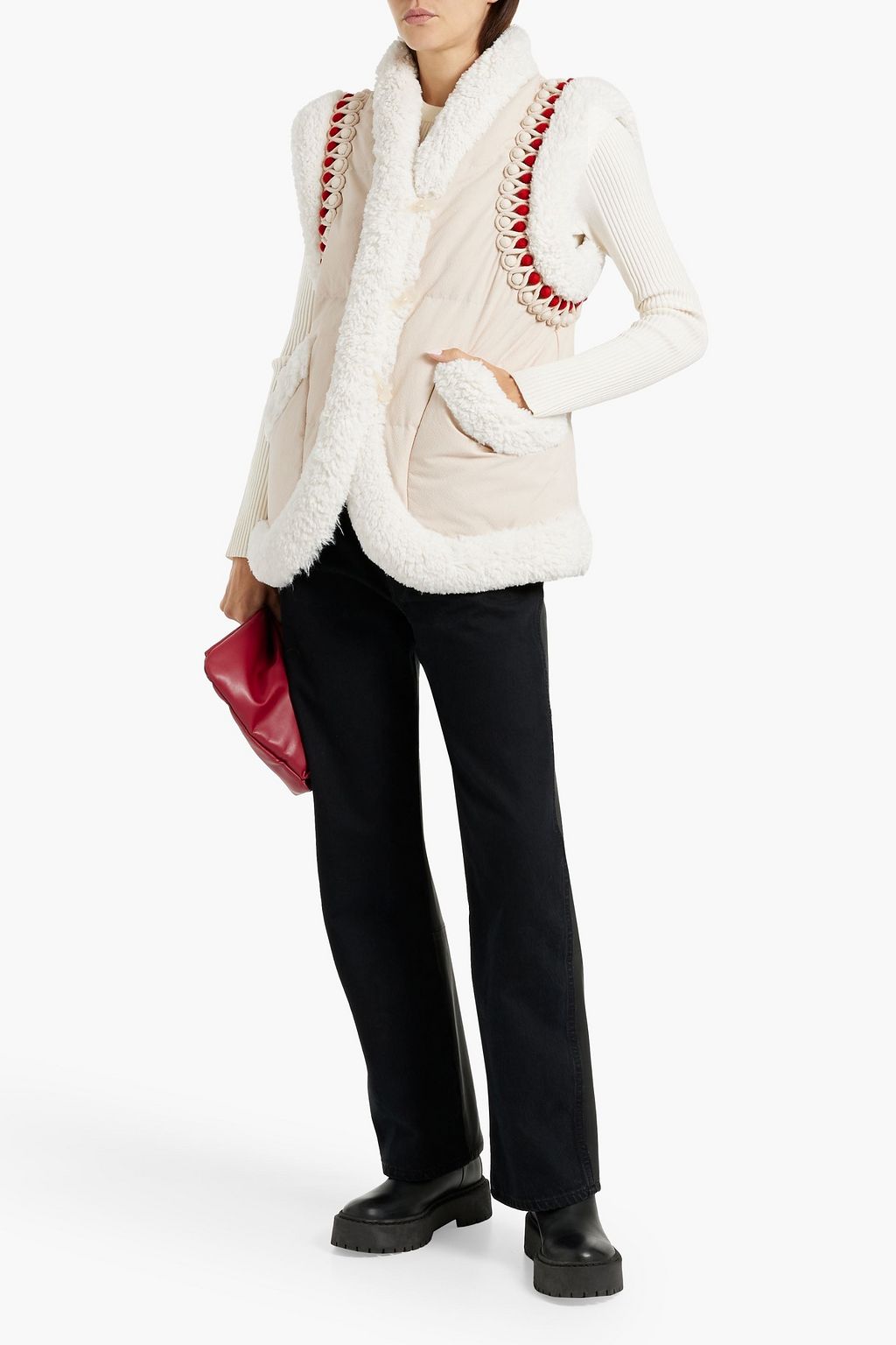 IENKI IENKI Keptar faux shearling-trimmed quilted shell down vest