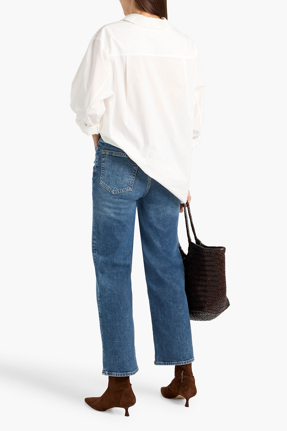 Frame The Wide High-rise Wide-leg Jeans In Multi