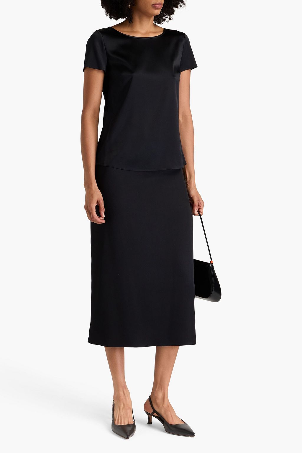 EMPORIO ARMANI シルク混サテン トップス
