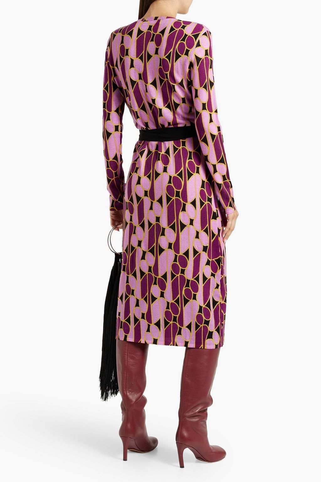 DIANE VON FURSTENBERG Luella belted printed wool midi wrap dress