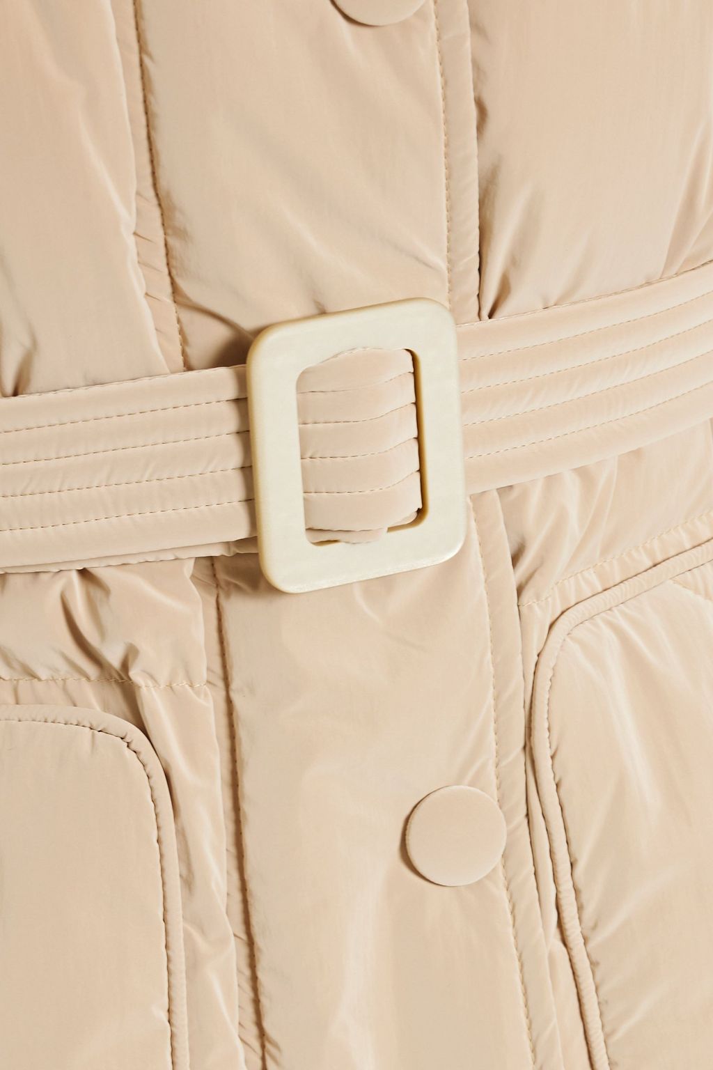 IENKI IENKI Michlin belted quilted faux leather down jacket