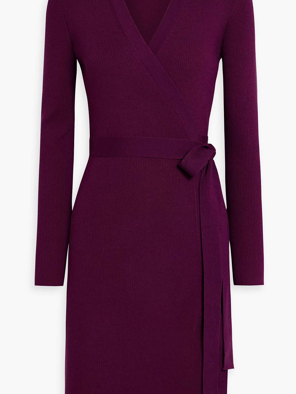 mida ribbed-knit wrap dress