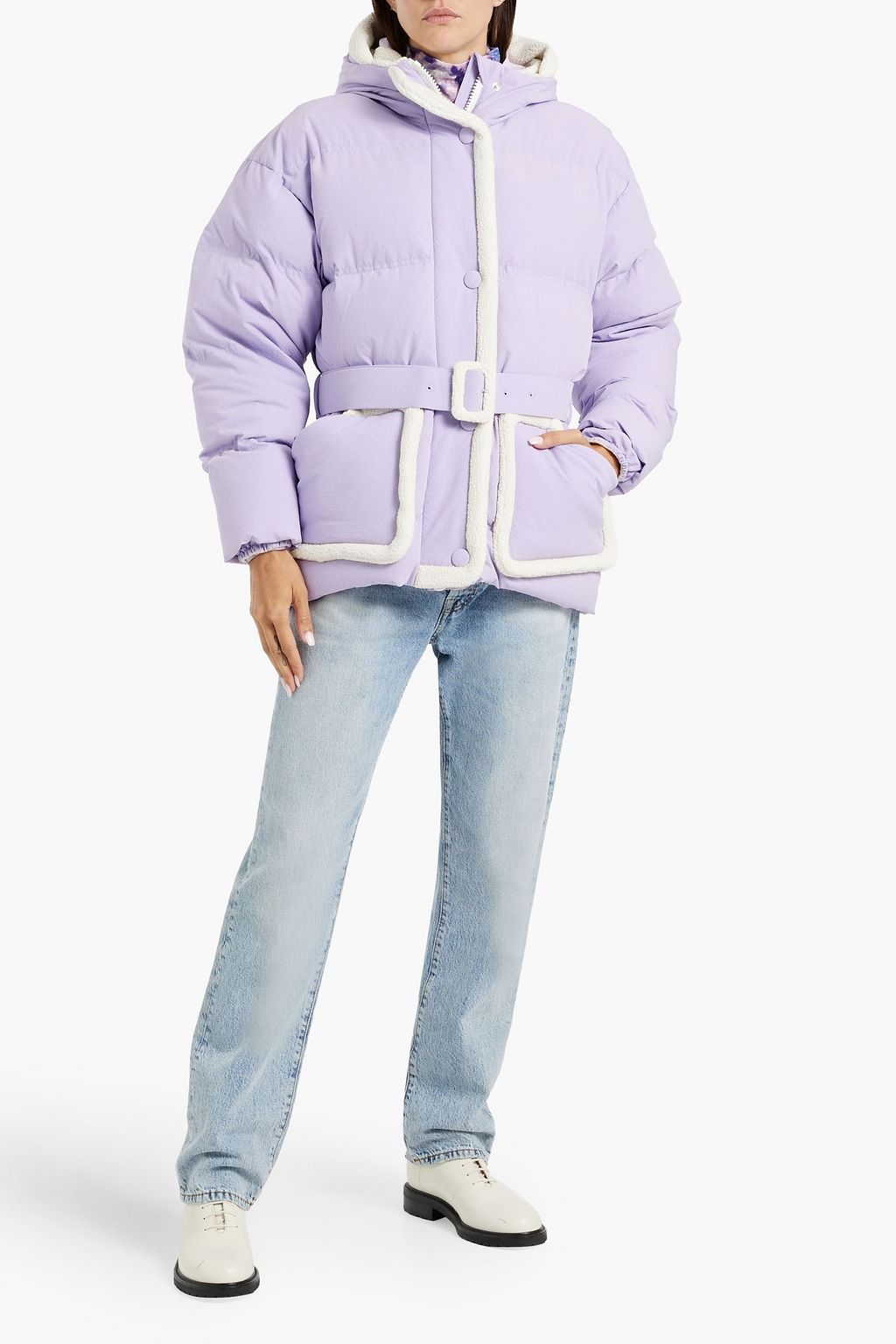 IENKI IENKI Michlin belted quilted textured-shell hooded down jacket