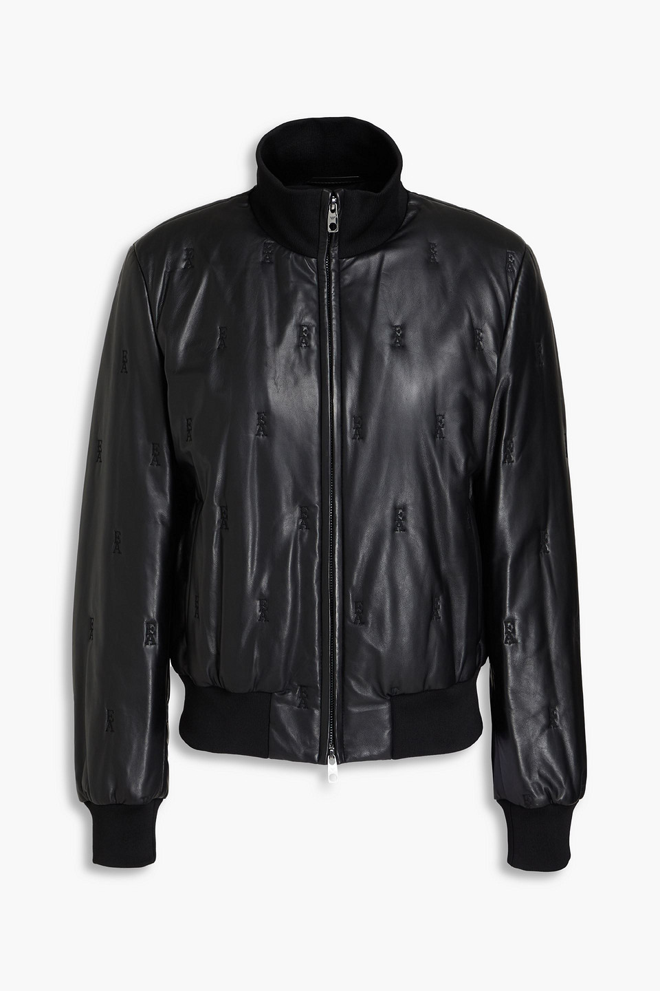 Emporio Armani - Leather bomber jacket - Black - IT 40