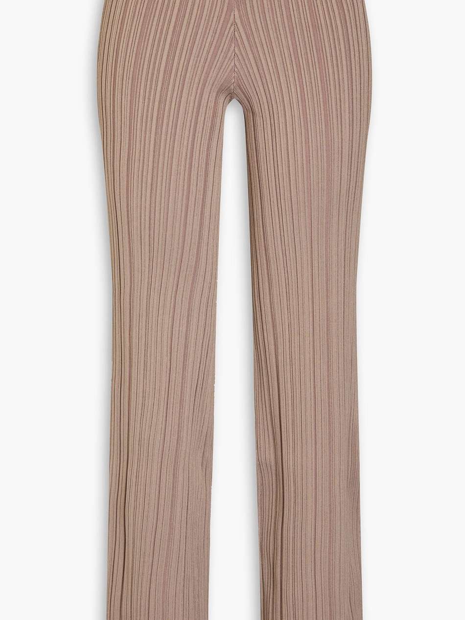 ribbed-knit straight-leg pants
