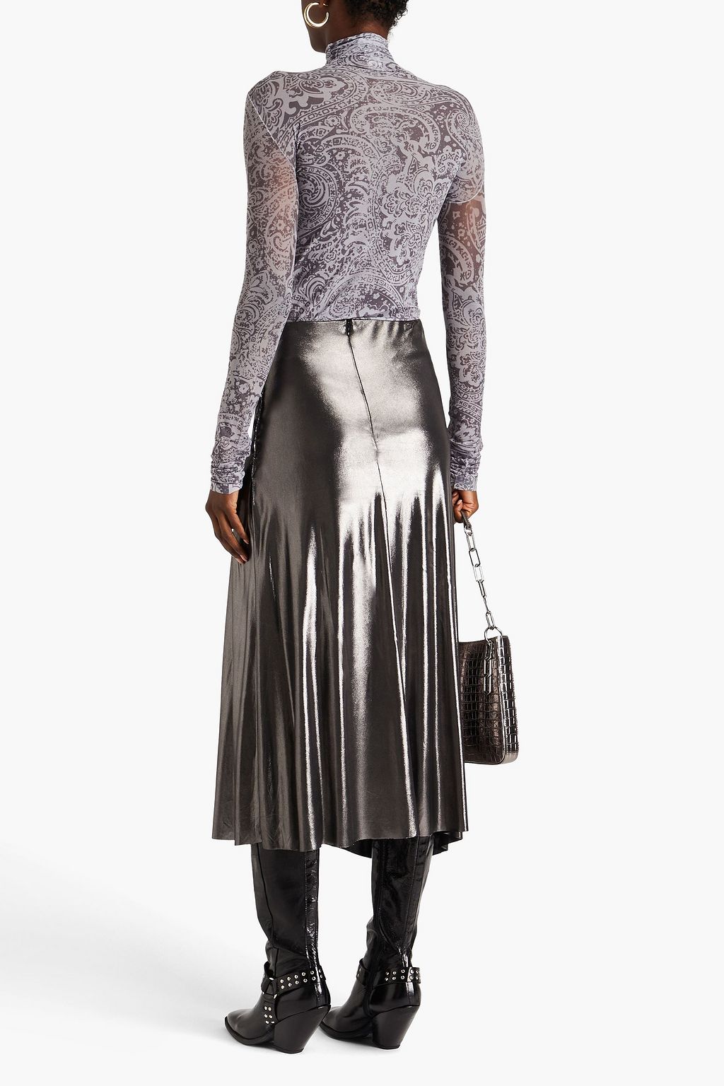 ACNE STUDIOS تنورة متوسطة الطول من اللاميه
