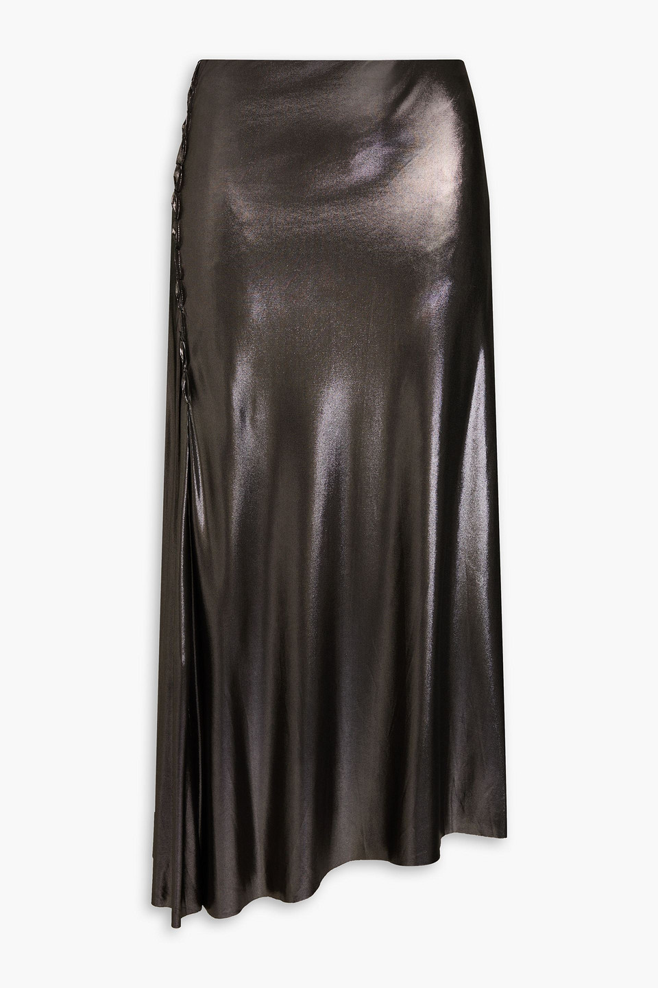 Acne Studios Lamé Midi Skirt In Black