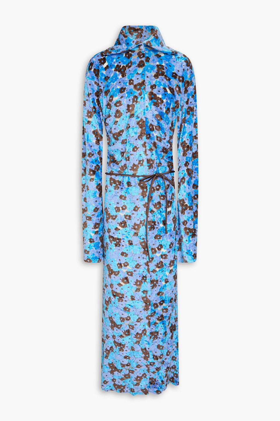 Acne Studios - Belted terry-jacquard maxi dress - Blue - S