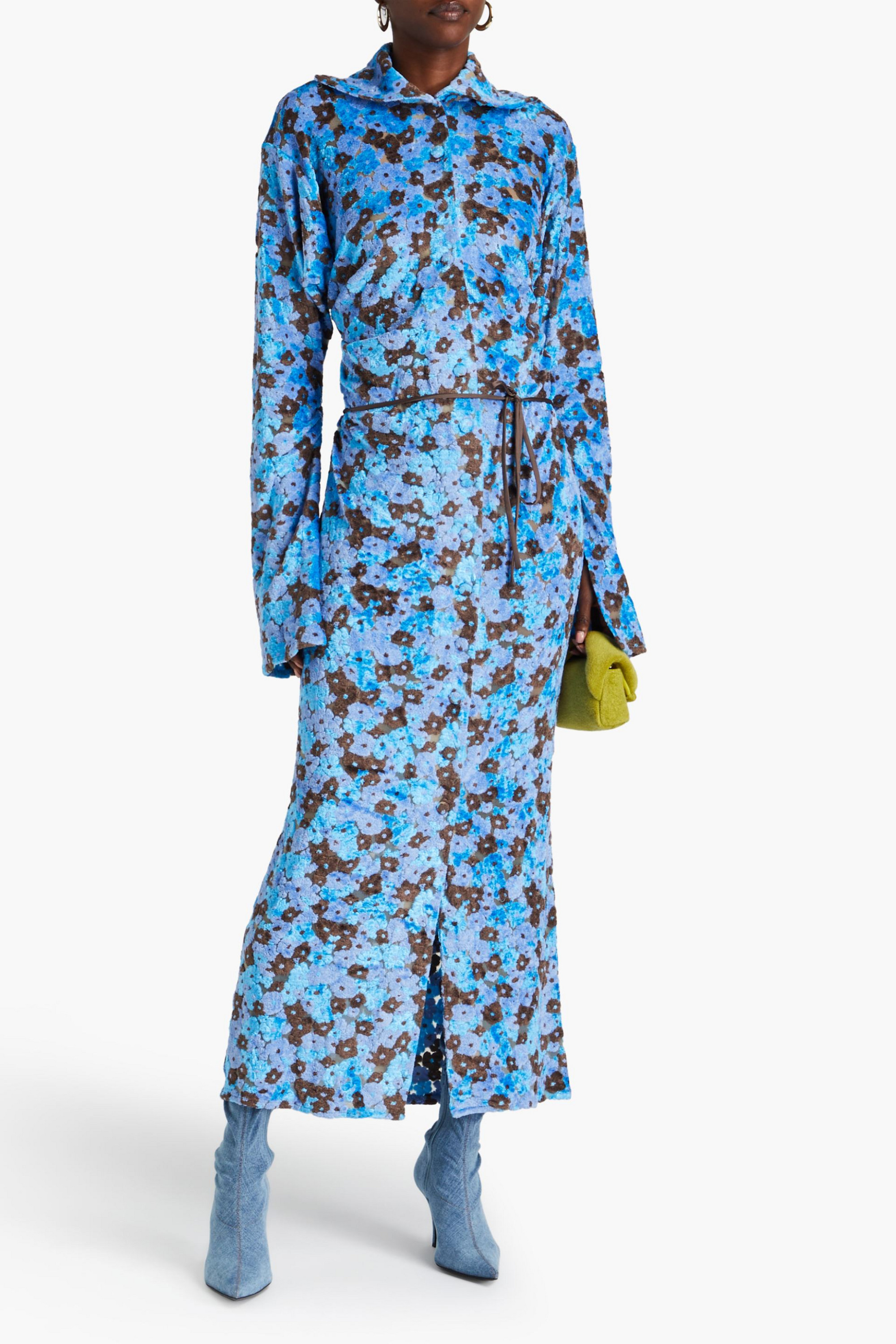 Acne Studios Belted terry-jacquard maxi dress