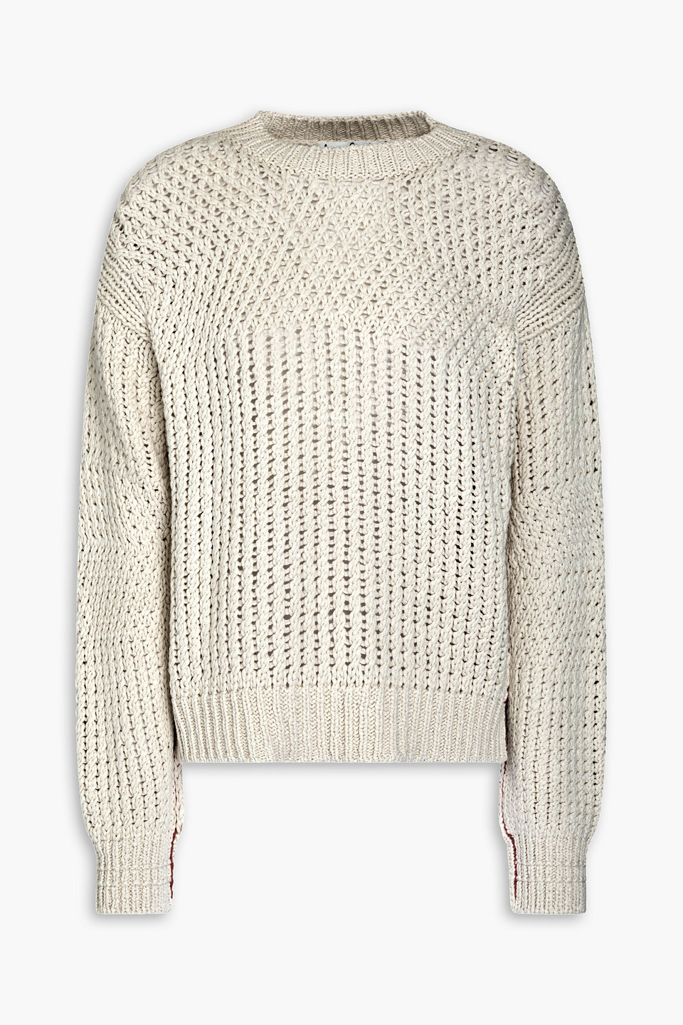 Acne Studios Crocheted Cotton Sweater In Ecru