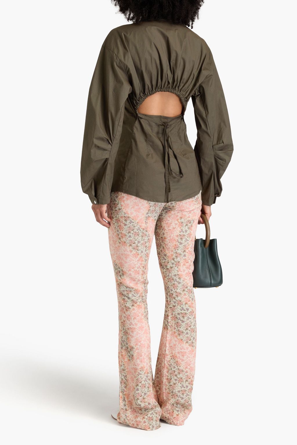 ACNE STUDIOS Cutout stretch-cotton poplin shirt