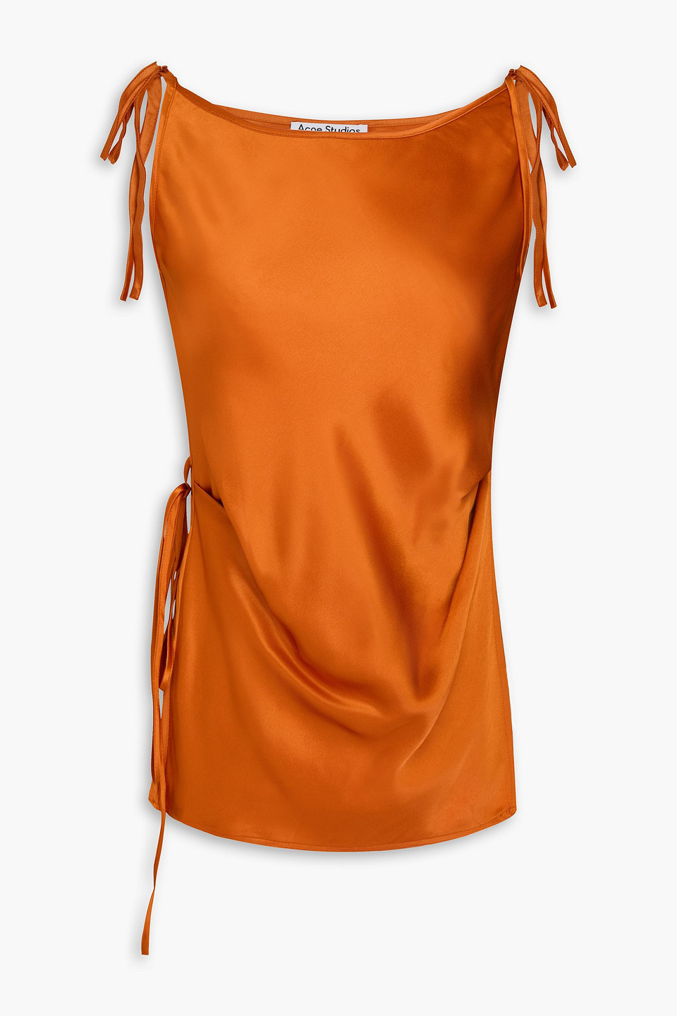 Acne Studios Satin Wrap Blouse In Orange