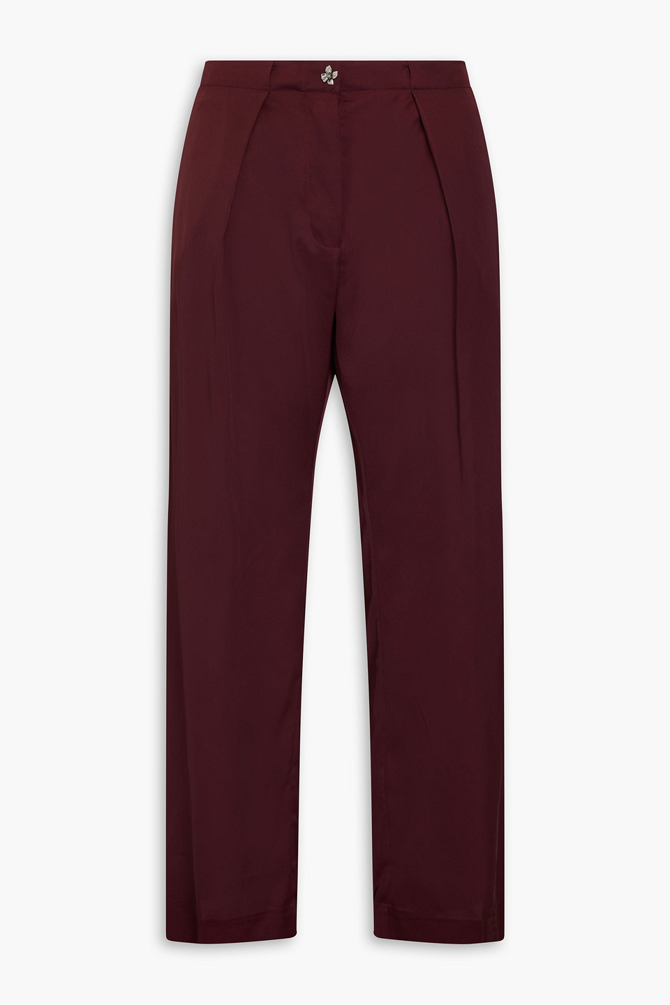 Pleated satin wide-leg pants