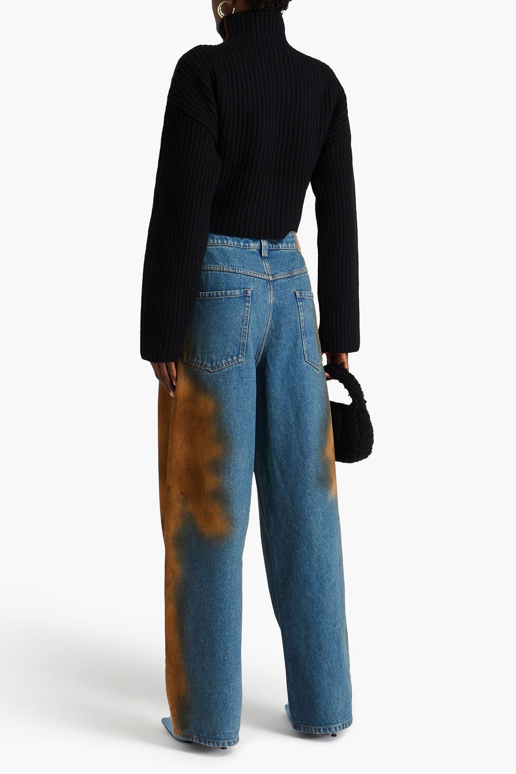 ACNE STUDIOS Cropped ribbed wool turtleneck sweater
