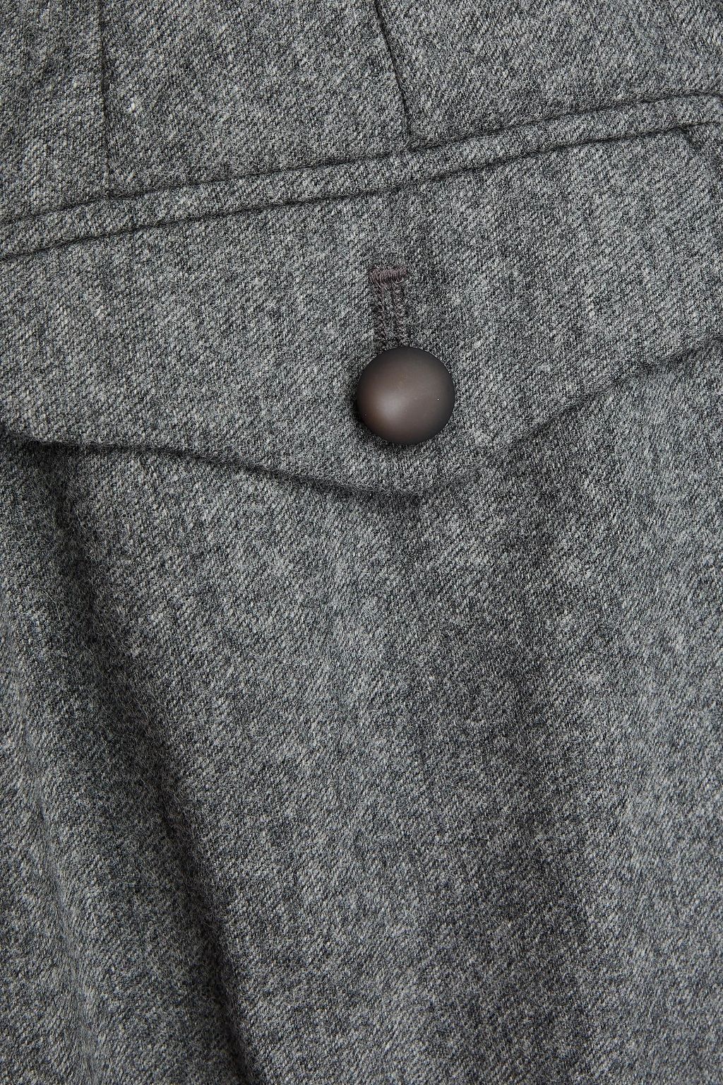 EMPORIO ARMANI Pleated wool-blend twill tapered pants