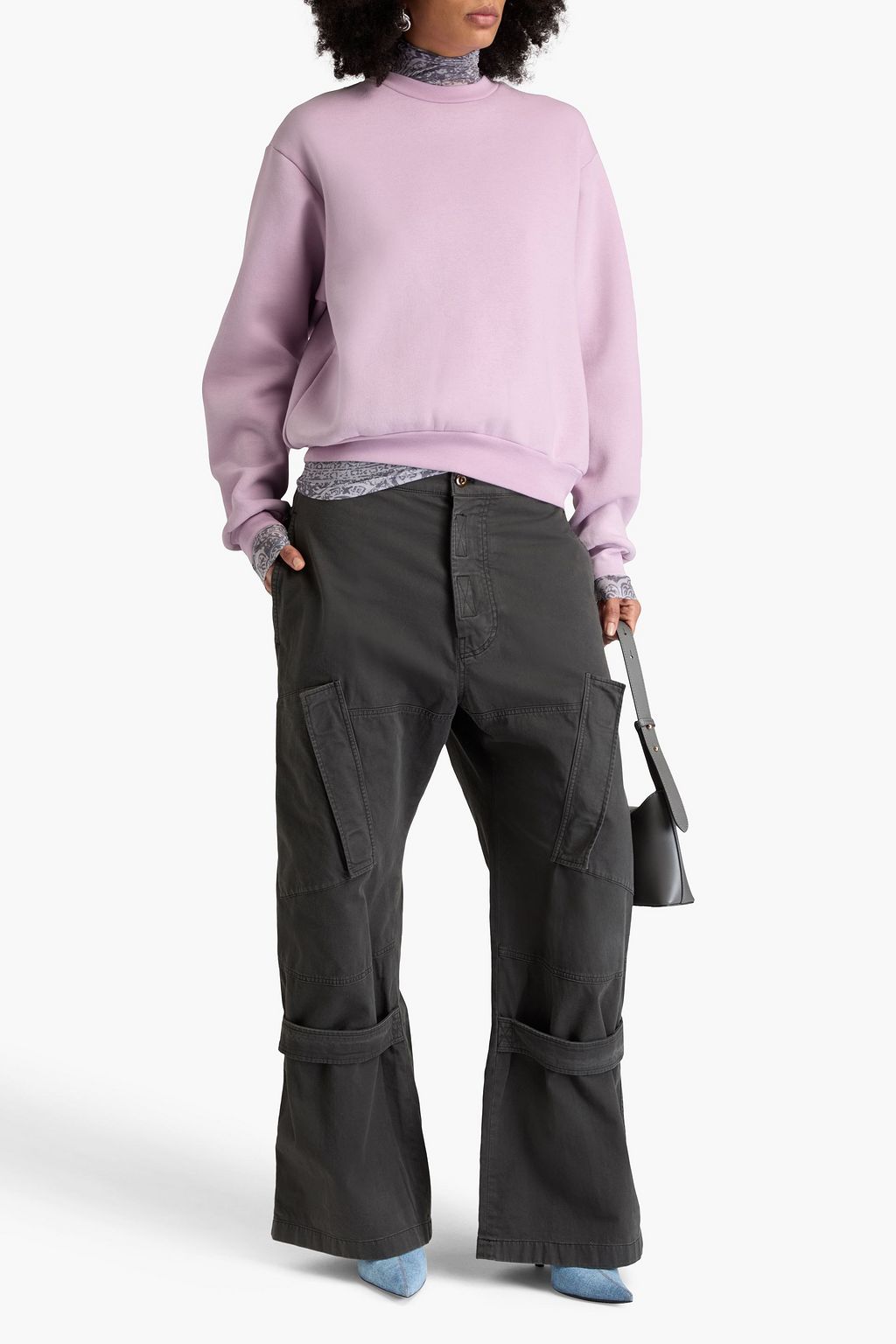 ACNE STUDIOS 코튼 혼방 플리스 스웻셔츠