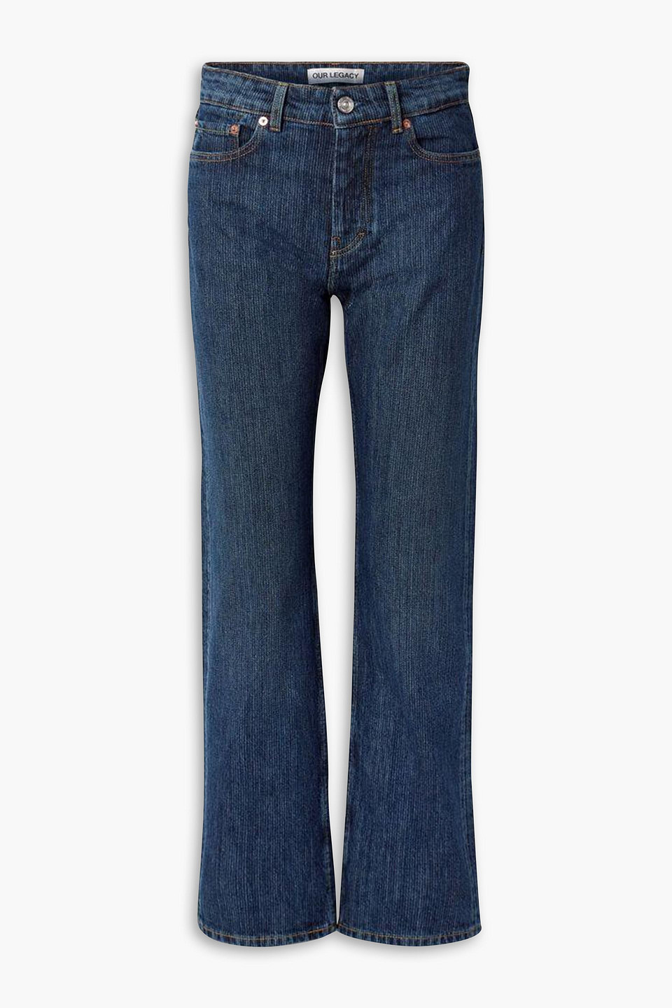 Our Legacy Linear High-rise Straight-leg Jeans In Dark Denim