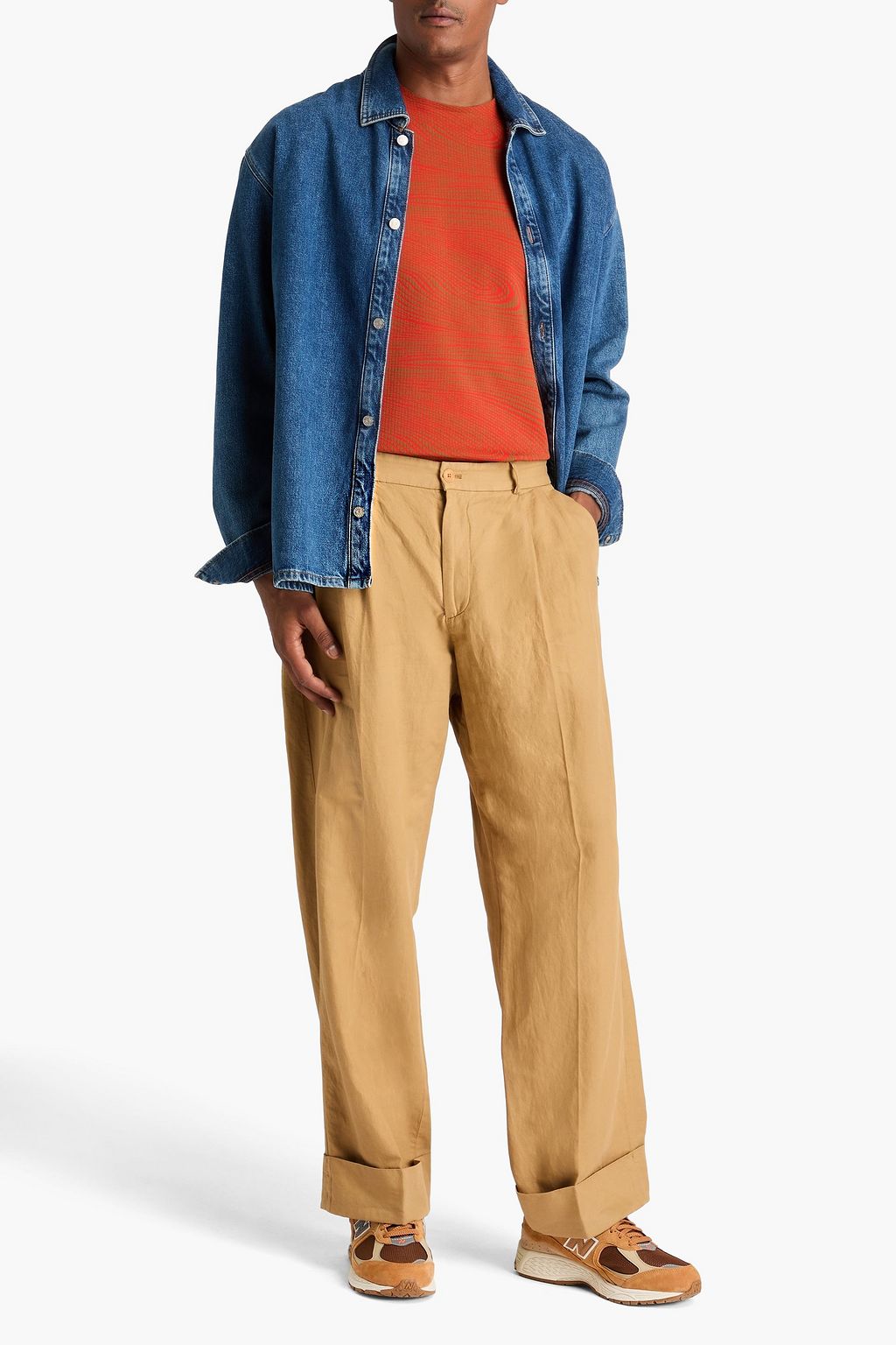 ACNE STUDIOS بنطال من التويل ومزيج الكتّان والقطن