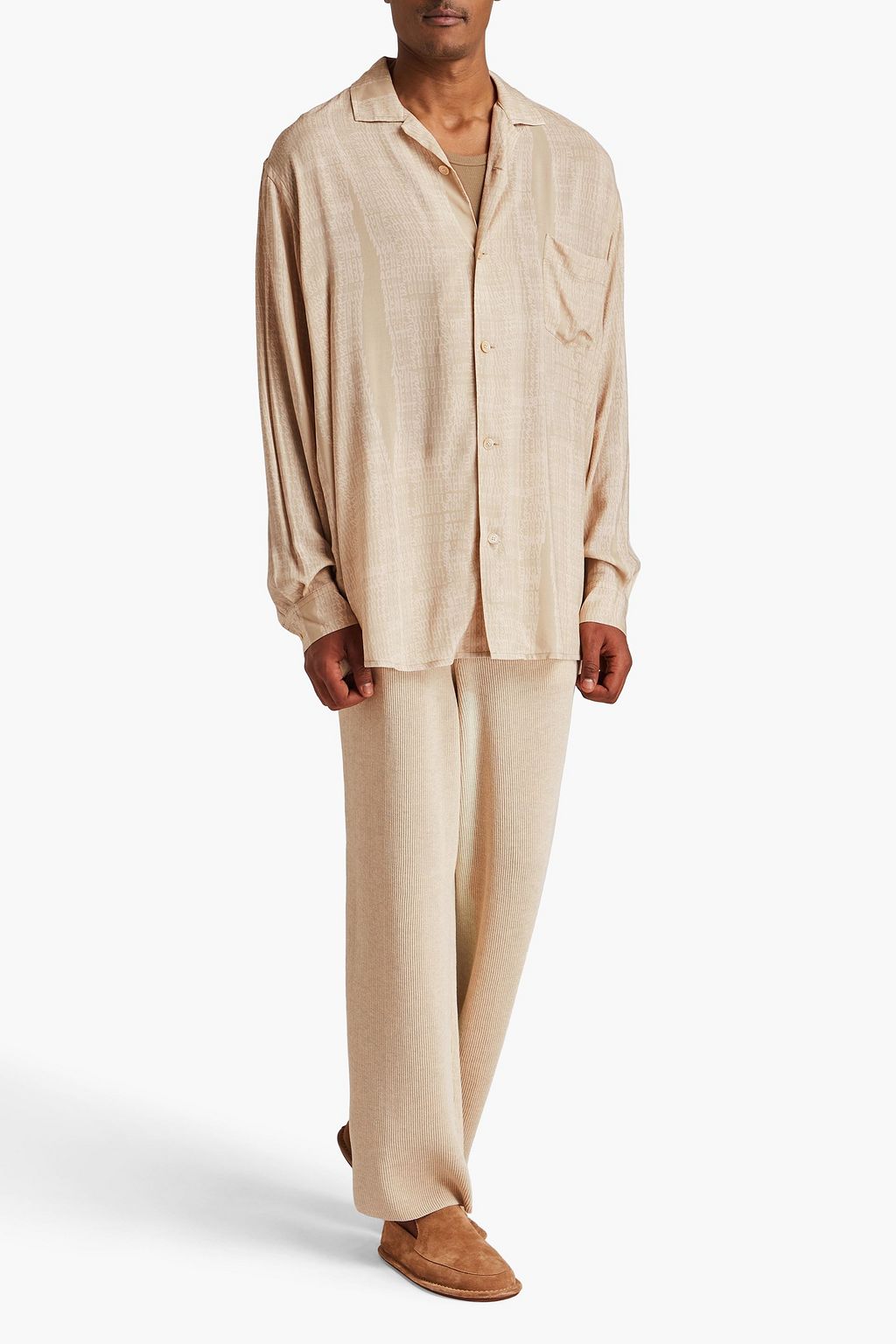 ACNE STUDIOS قميص من نسيج محبوك مزين بطبعات