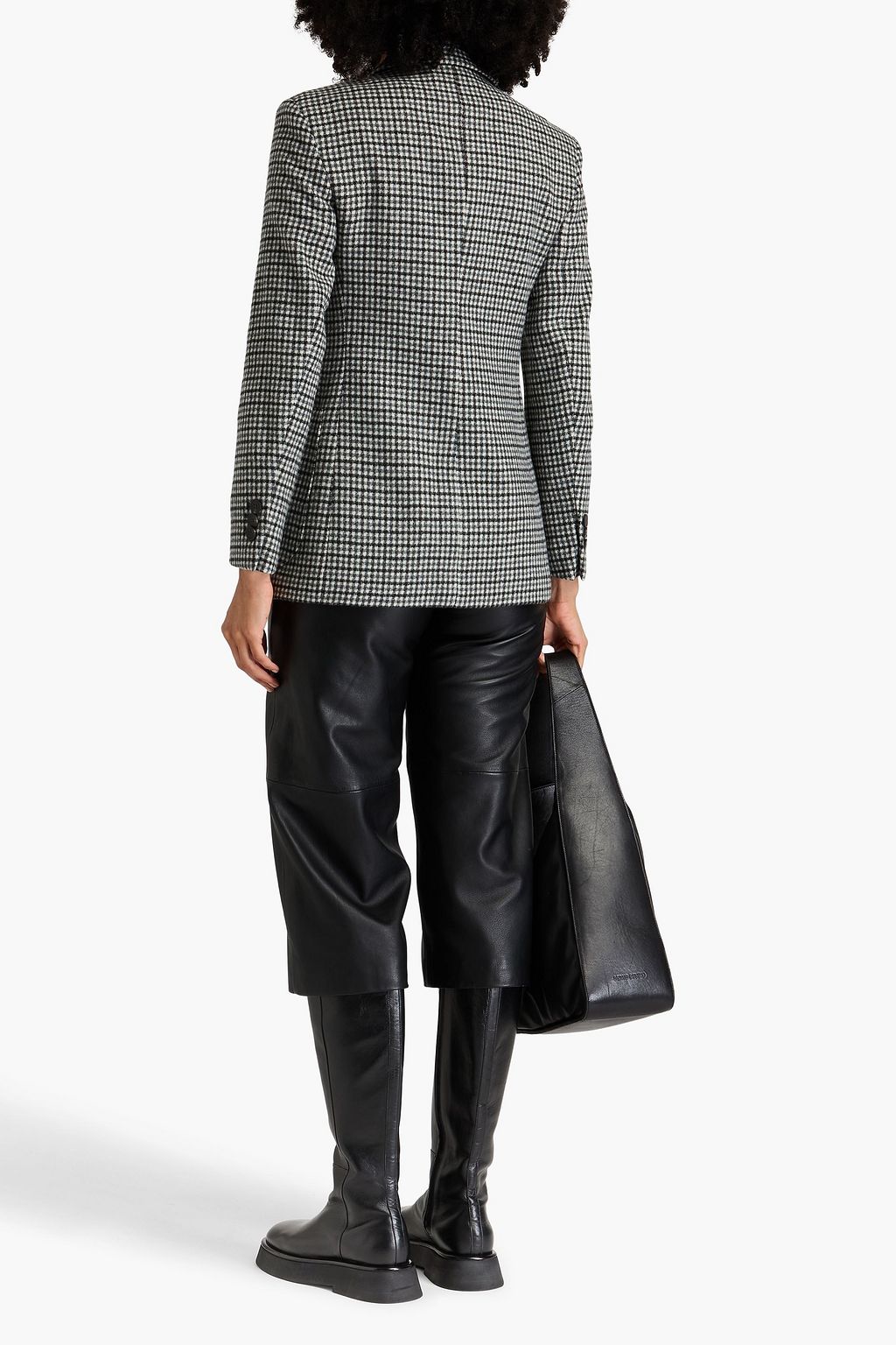 EMPORIO ARMANI Gingham wool-blend felt blazer