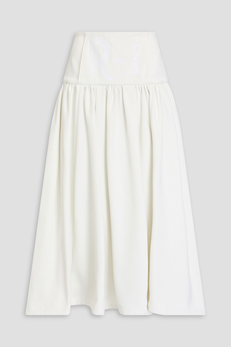 Emporio Armani - Printed canvas midi skirt - White - IT 42