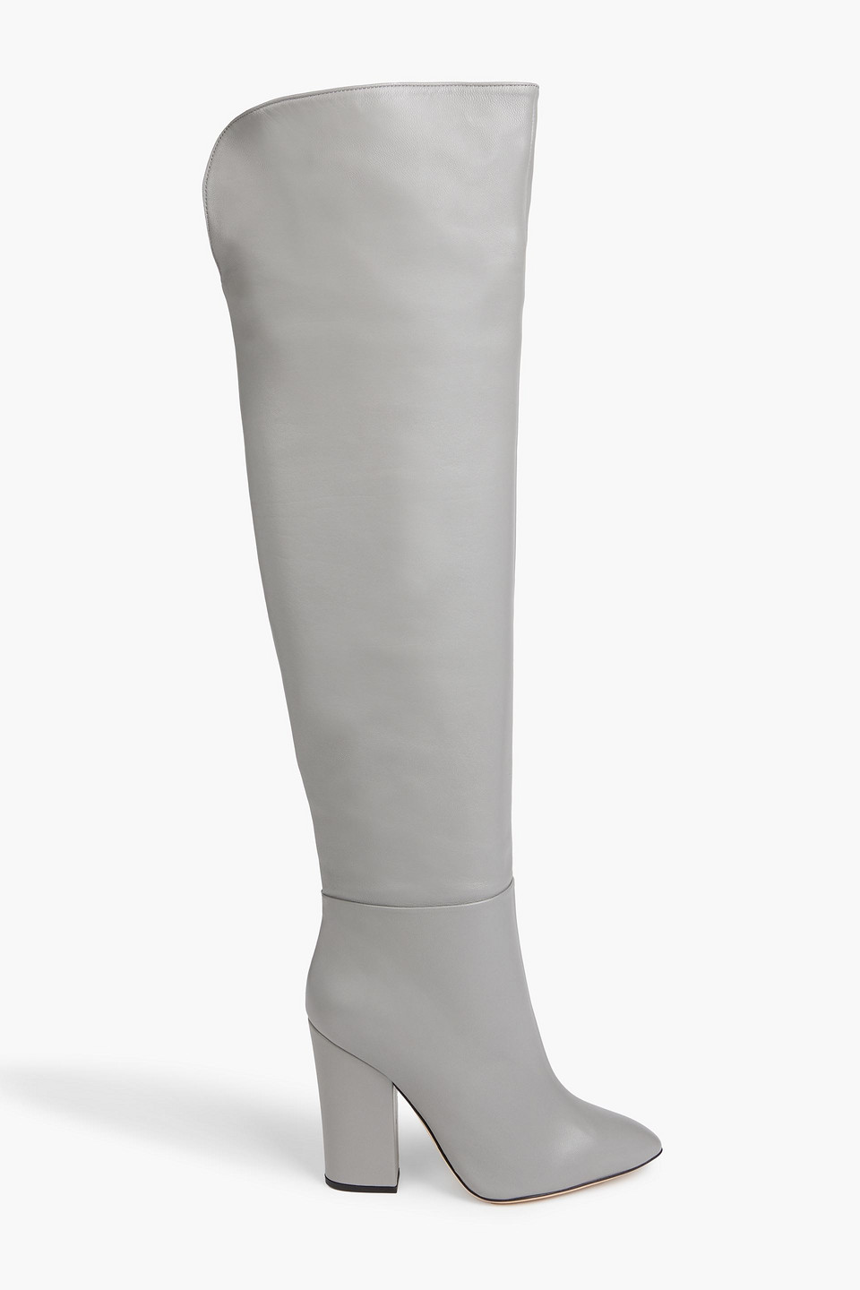 Sergio Rossi Scarlett Leather Over-the-knee Boots In Light Gray