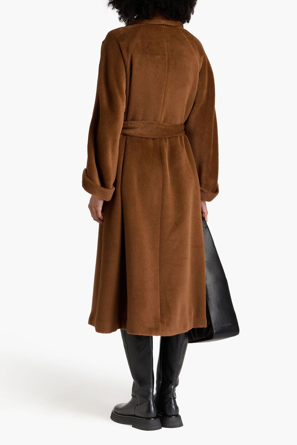 EMPORIO ARMANI Mantel aus Filz aus einer gebürsteten Alpaka-Wollmischung