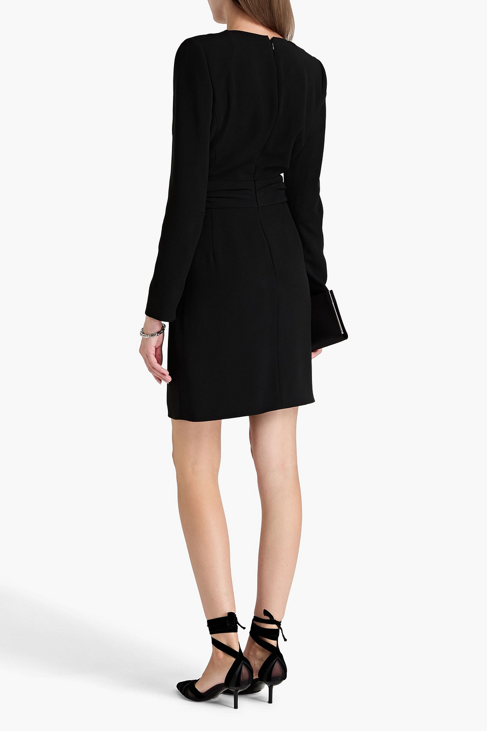  Emporio Armani - Plissiertes Minikleid Aus Crêpe Mit Twist-detail An Der Vorderseite - Schwarz - It 38 