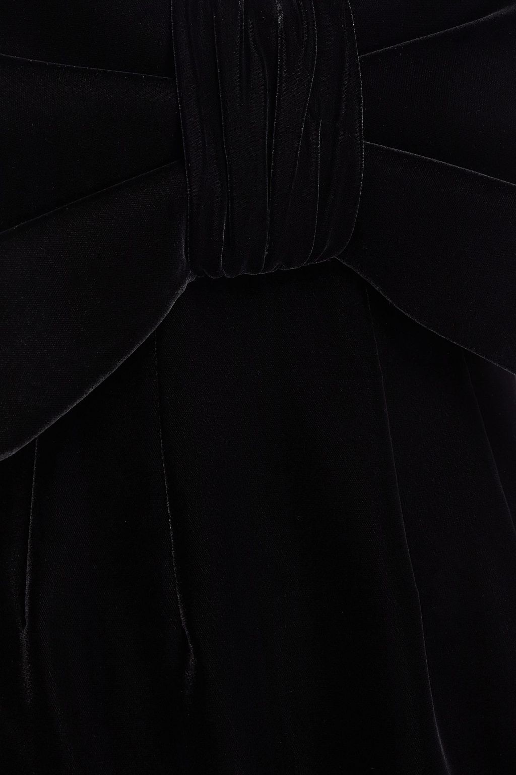 EMPORIO ARMANI Bow-detailed velvet mini dress
