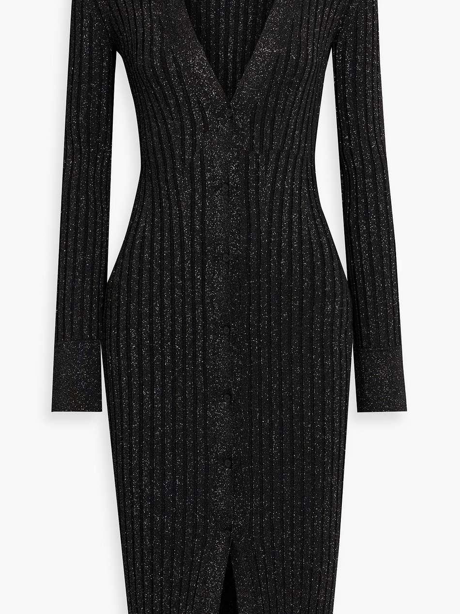 rhea metallic ribbed-knit dress