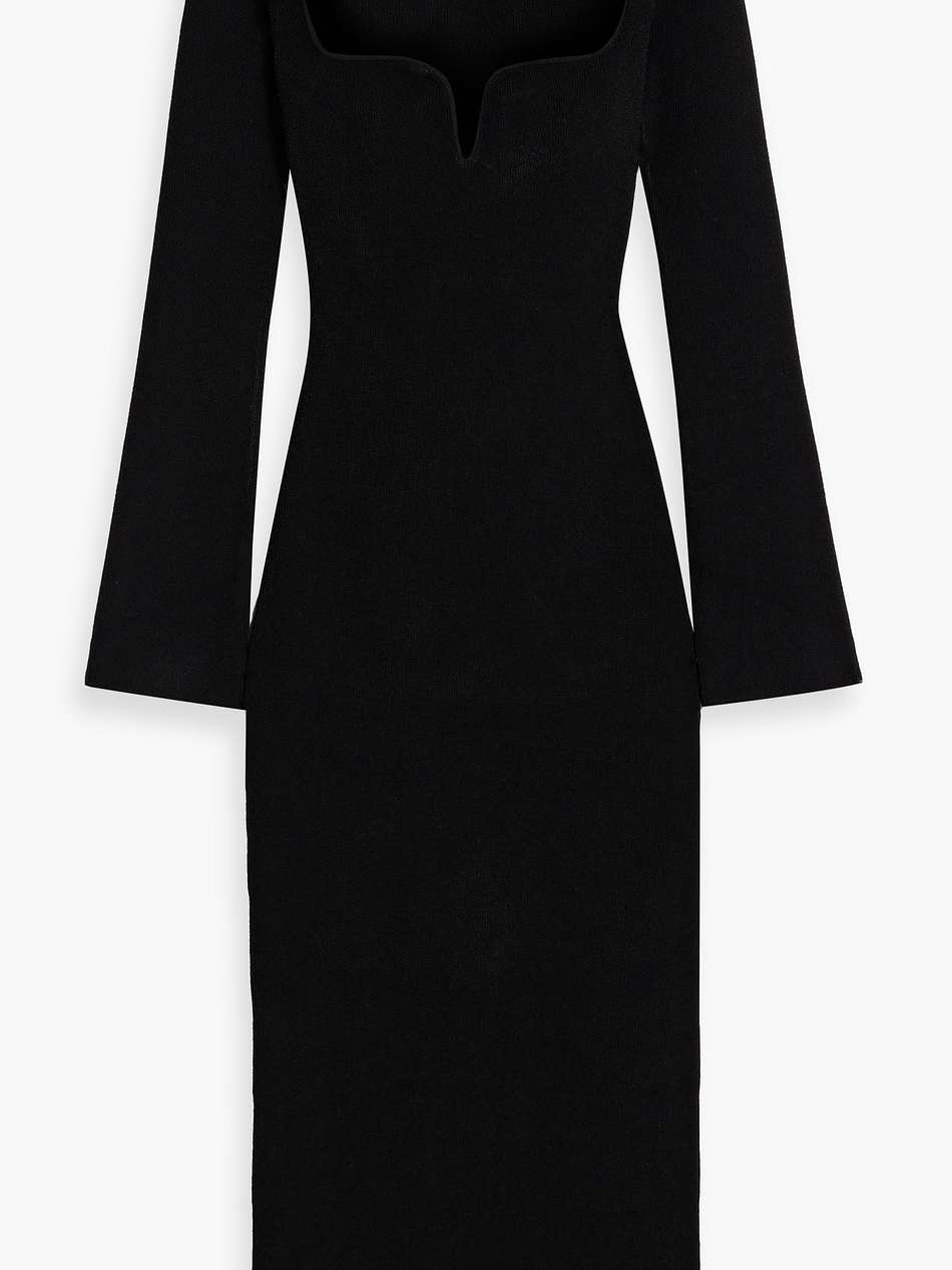 ribbed-knit midi dress
