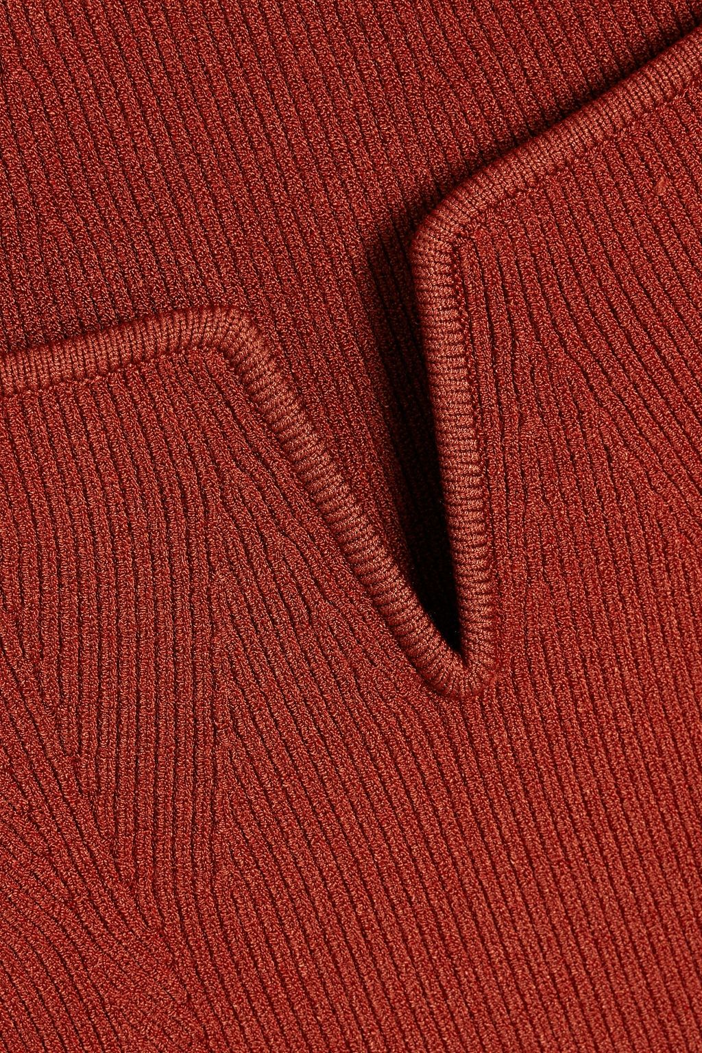 GALVAN  LONDON Ribbed-knit midi dress