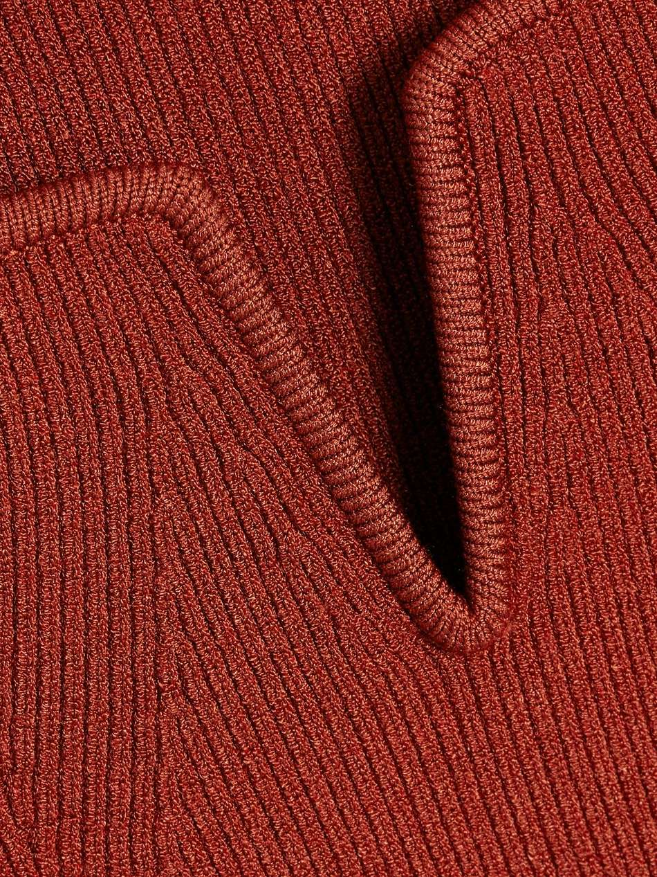 ribbed-knit midi dress
