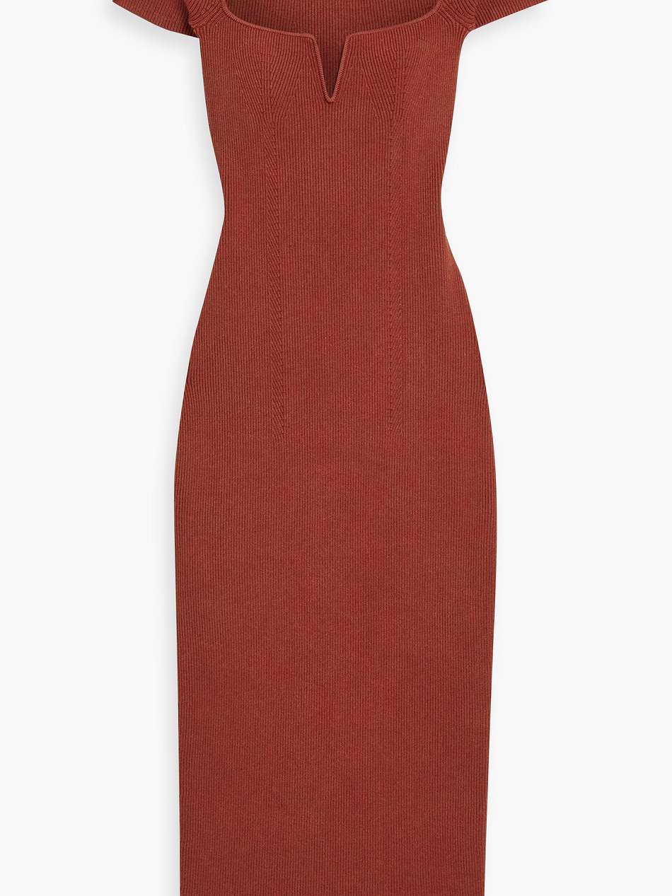 ribbed-knit midi dress