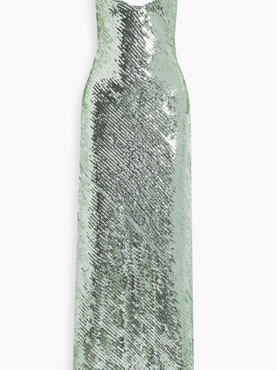 beating heart sequined tulle maxi dress